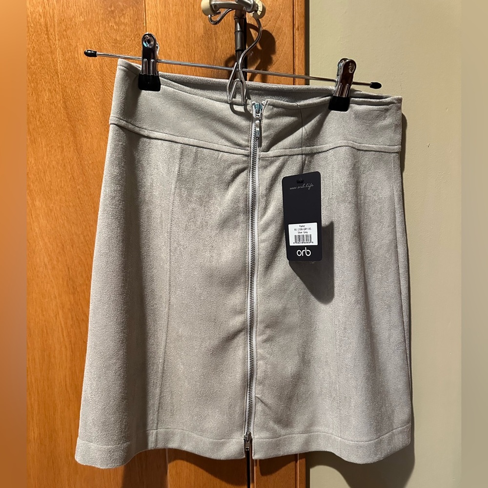 Orb Gray A-line Mini Skirt for Casual Wear
